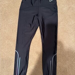 Nike Black Athletic Leggings Reflective Design